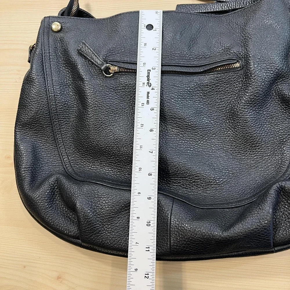 Rossi Hobo‎ Bag Womens Large Black Leather Shoulder Zip Top Made Italy Purse